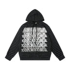 Labt Blur Print Striped Hoodie