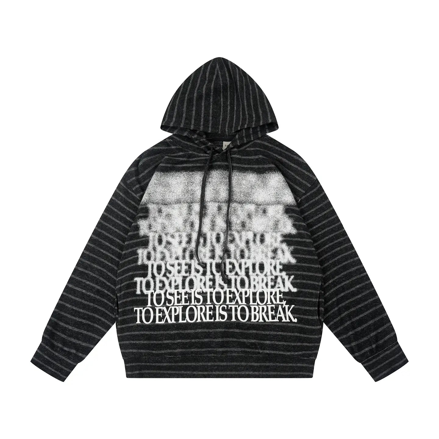Labt Blur Print Striped Hoodie
