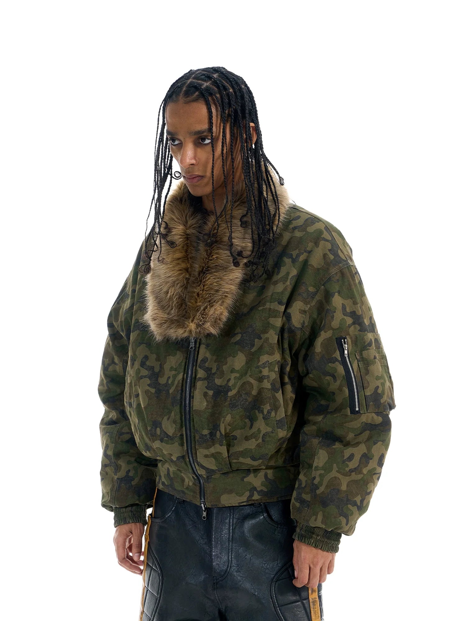 BLIND NO PLAN Reversible Camouflage MA-1 Bomber Jacket