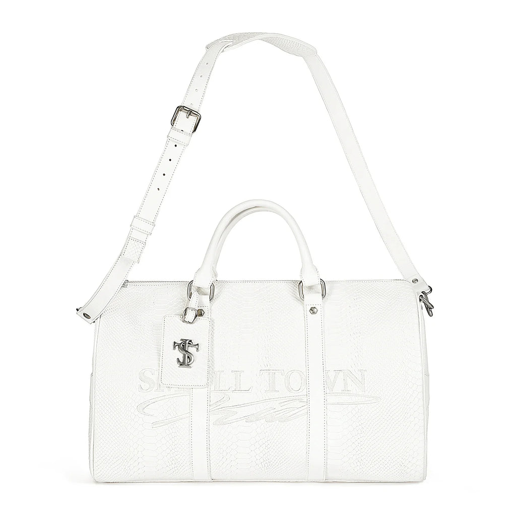 Small Town Kid Snake Pattern Leather Weekender Bag