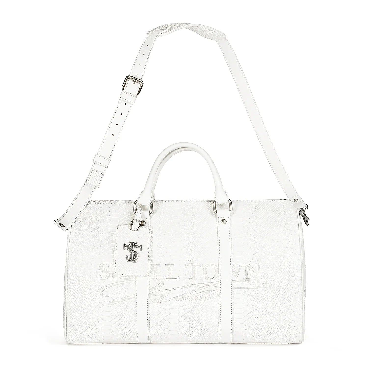Small Town Kid Snake Pattern Leather Weekender Bag
