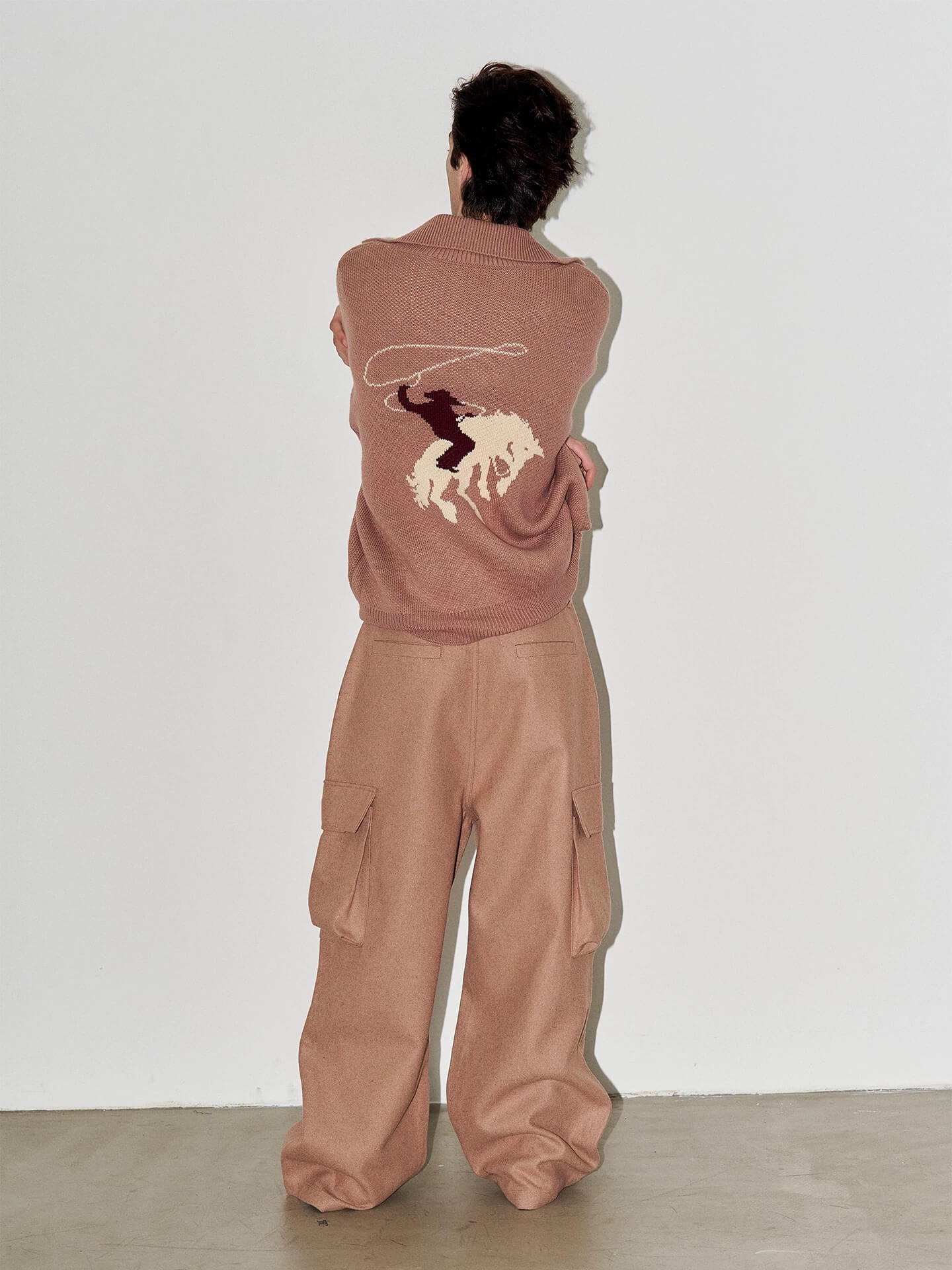 LIBERAFIT Wool Blend 3D Flap Pocket Baggy Cargo Pants