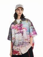 Harsh and Cruel Oil Painting Garden Cuban Shirt