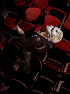 UNDERWATER Winged Devil Bone Jacquard Distressed Knit Zip Up Hoodie