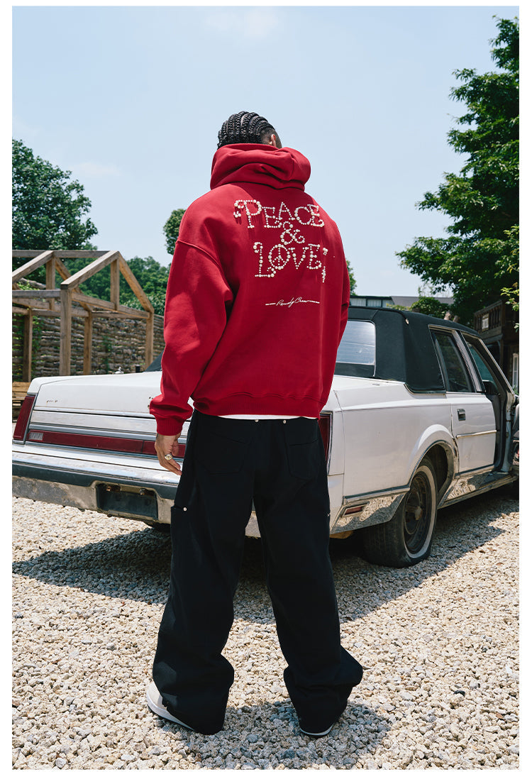 Remedy PEACE LOVE Pearl Embroidered Hoodie