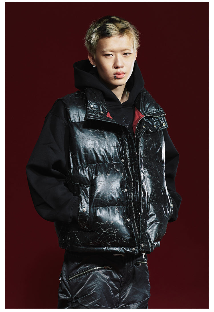 Remedy Cracked Design Puffer Vest
