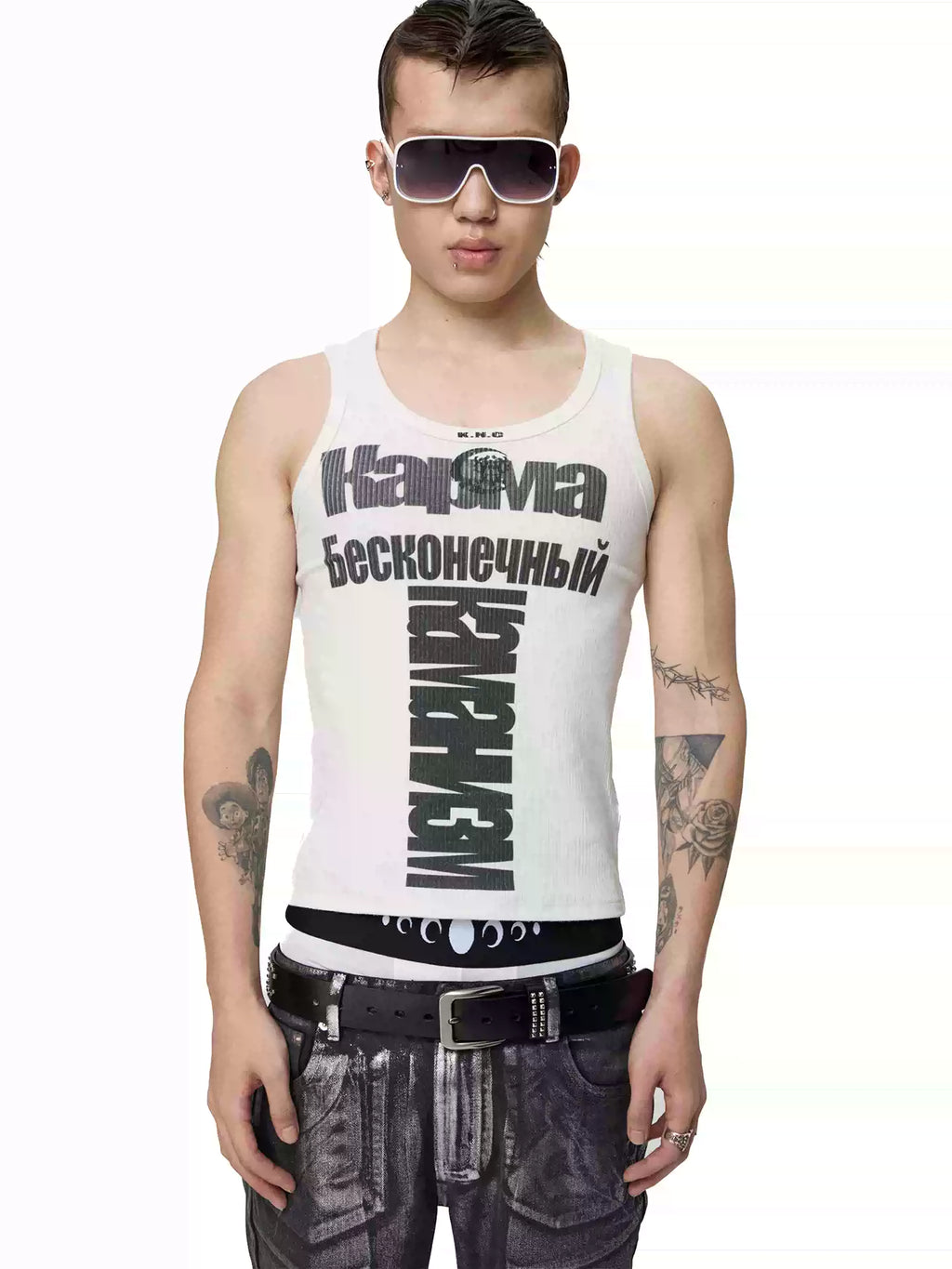 KARMANISTIC Logo Print Slim Tank Top