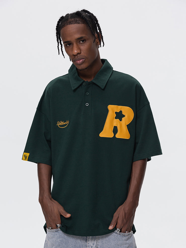 UNTILWERICH R Star Embroidery Short Sleeve Polo
