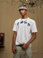 YADcrew Camo Rhinestone Puzzle Tee