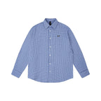 1807 Small Logo Plaid Perforated Long Sleeve Shirt