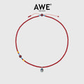 AWE Copper Box Pendant Red Beaded Necklace