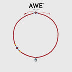AWE Copper Box Pendant Red Beaded Necklace