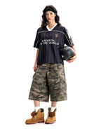 F3F Select Stitch Stripe Mesh V Neck Short Sleeve Soccer Jersey