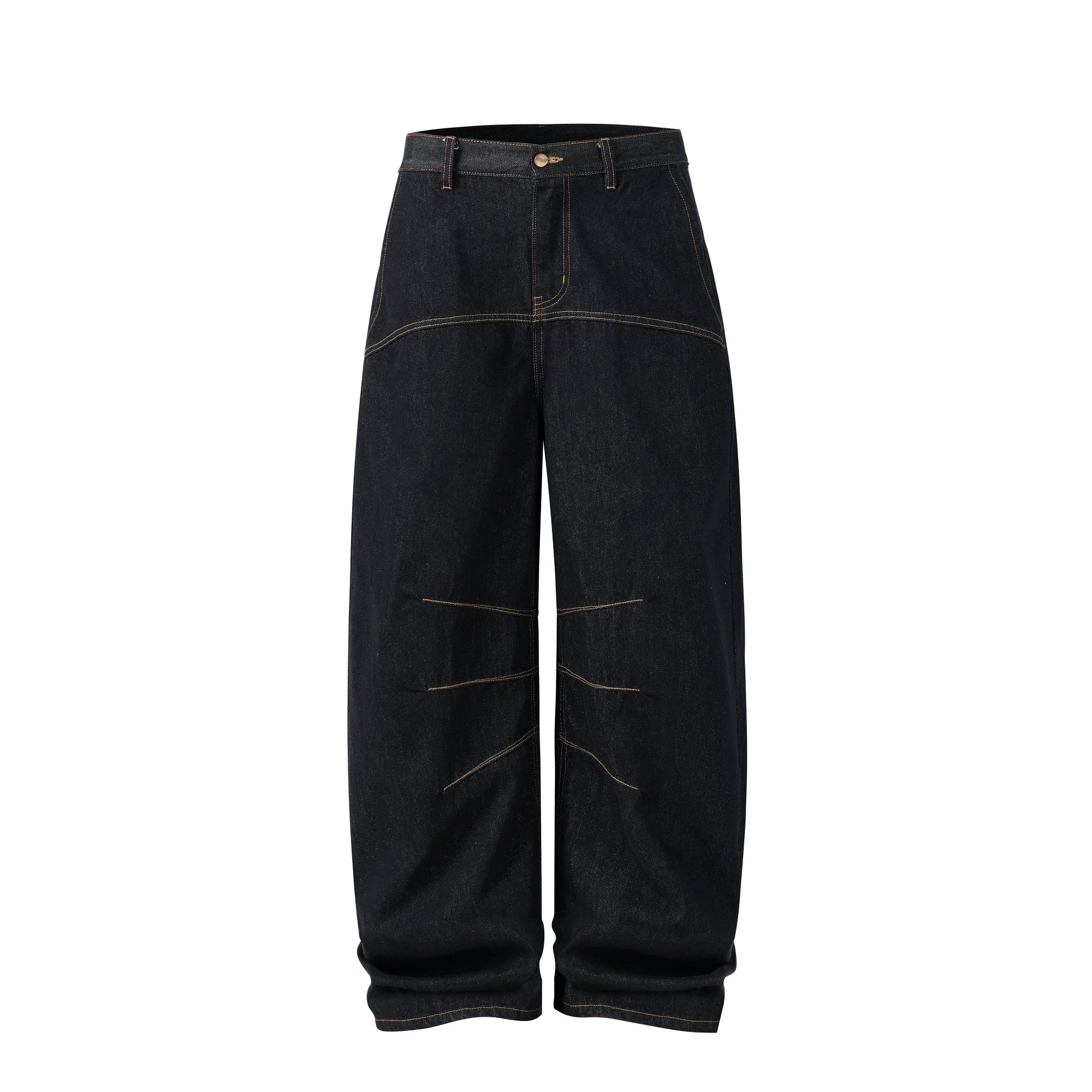NOVACAM Yellow Stitch Baggy Jeans