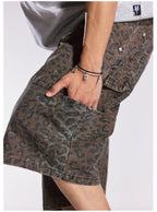 Remedy Leopard and Camouflage Work Painter Baggy Shorts