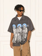 EMPTY REFERENCE Genesis Hand Painted Lines Short Sleeve Shirt