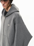 BLIND NO PLAN 3D Reconstructed Inverted Sleeves Zip-Up Hoodie