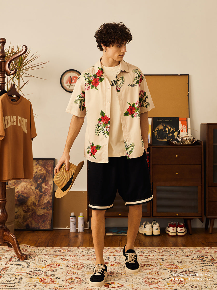 PRBLMS Hawaiian Flower Short Sleeved Shirt