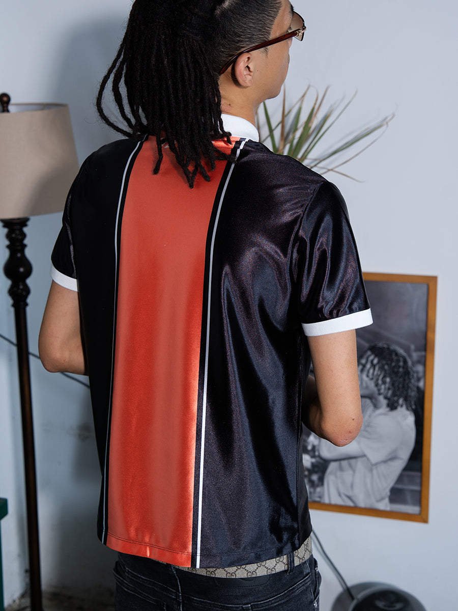 TGFCLUB Color Clashing Sports Fabric Soccer Jersey Polo