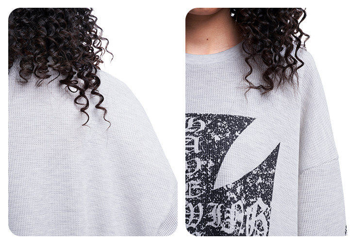 F3F Select Vintage Cross Print Waffle Long Sleeve Tee
