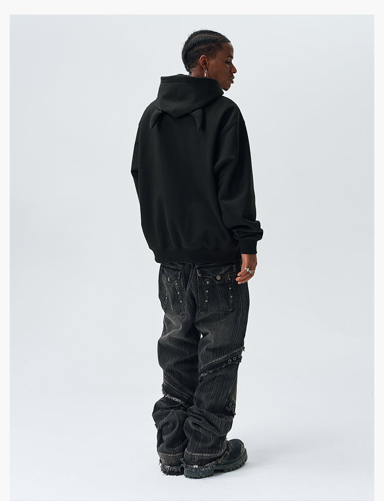 MEDM Angel & Devil Horns Zip-Up Hoodie