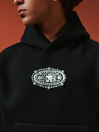 YADcrew Pearl and Embroidered Logo Puzzle Hoodie