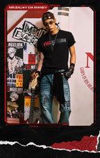 MEDM x EVA NEVER END Mixed Embroidery Print Logo Tee