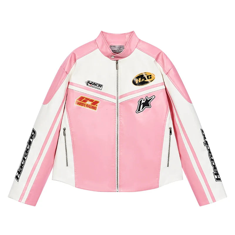 Harsh and Cruel Barbie Pink Embroidered Racing Jacket