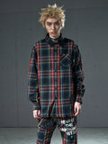VENTUREK Tartan Check Patch Print Long Sleeve Shirt
