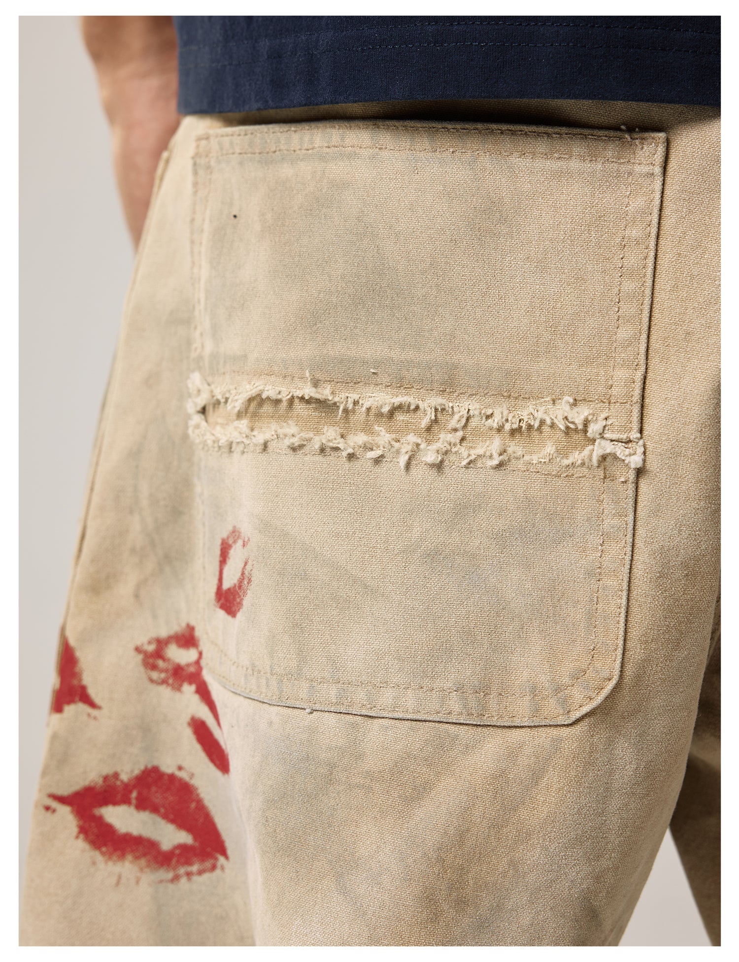 Remedy Kiss Mark Distressed Hole Work Painter Pants