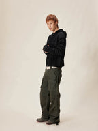 EVILKNIGHT(EK) Jacquard Knit Zip Up Hoodie