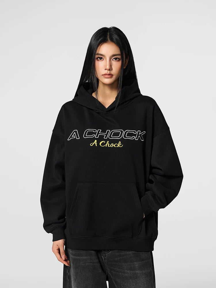 Achock Flower Logo Embroidered Hoodie