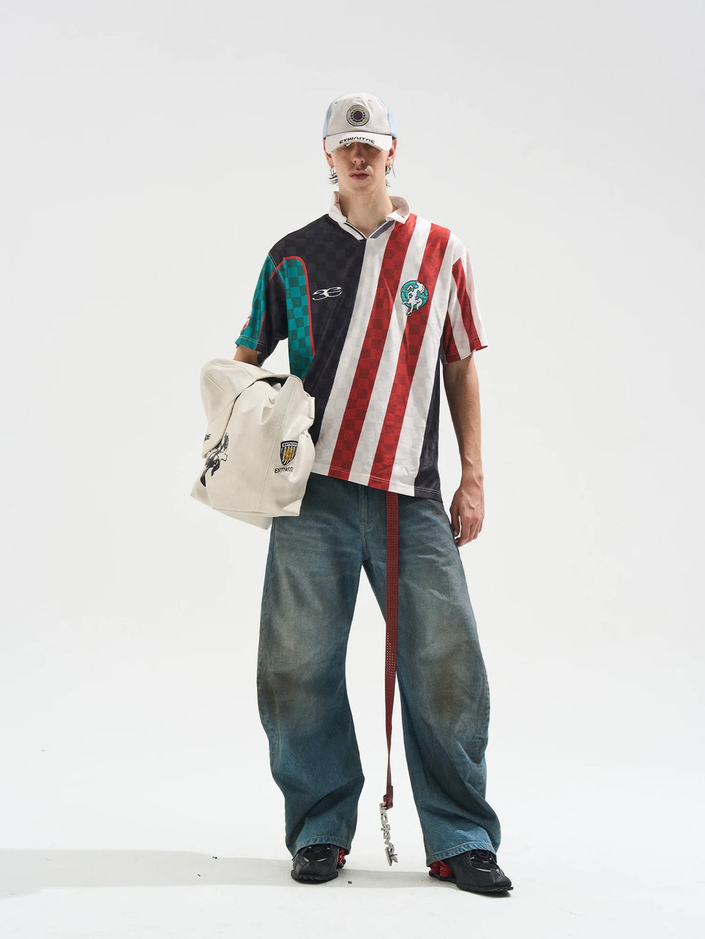 BLIND NO PLAN Digital Print Checkerboard Polo Jersey
