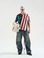BLIND NO PLAN Digital Print Checkerboard Polo Jersey
