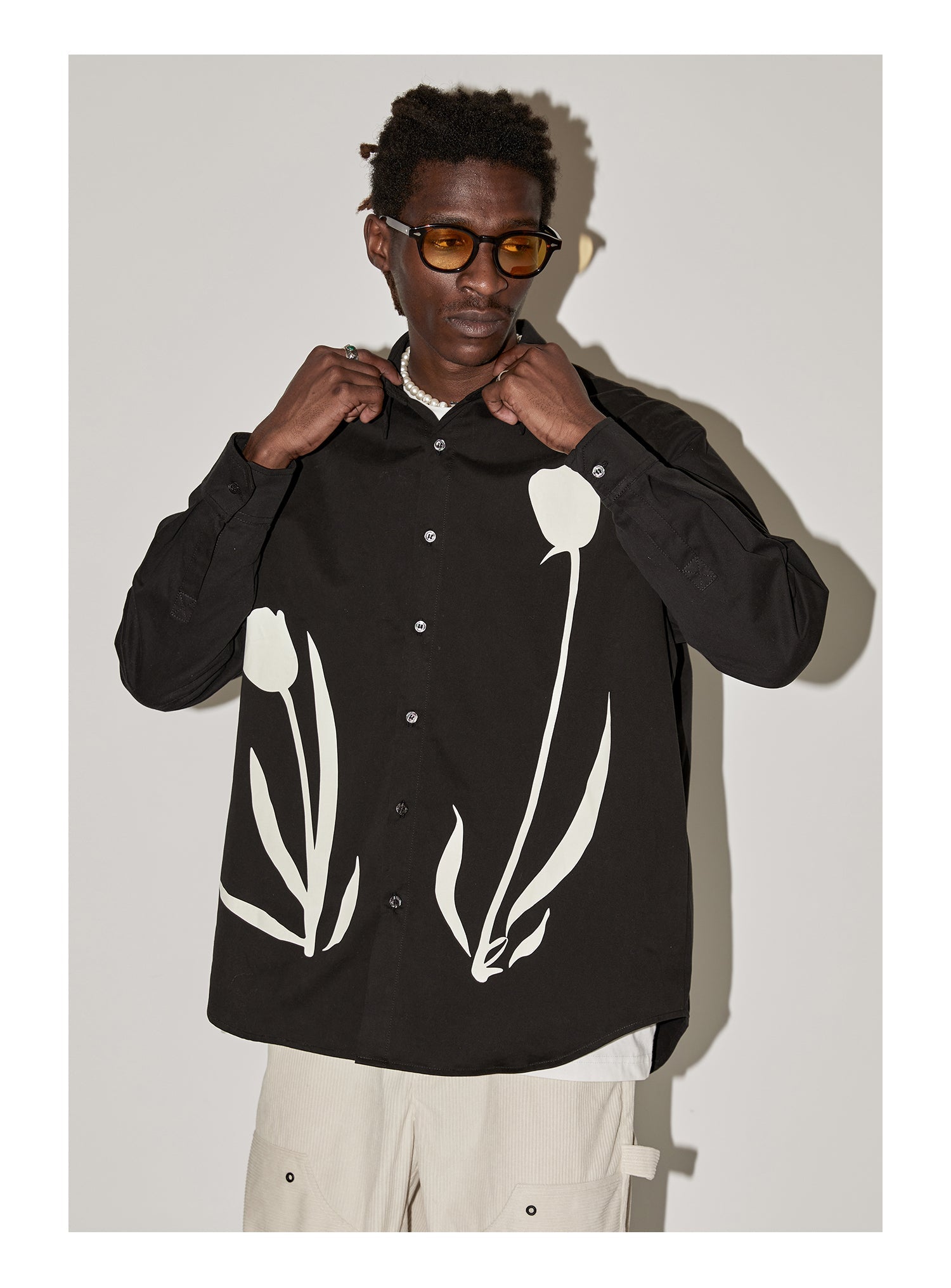EMPTY REFERENCE Tulip Print Long Sleeved Shirt