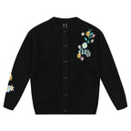 MEDM Floral Vine Embroidered Knit Cardigan