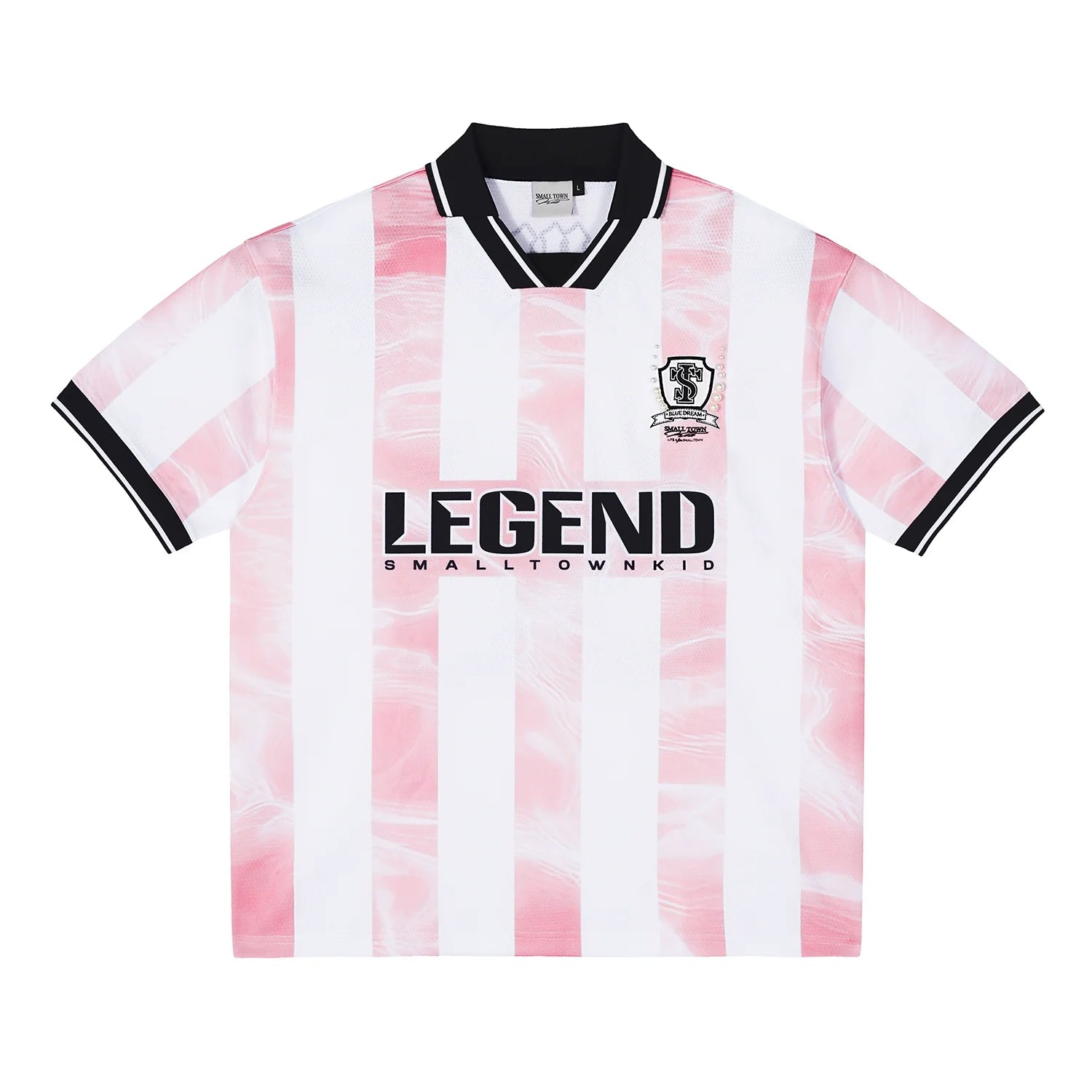 Small Town Kid Water Ripple Striped Polo Jersey