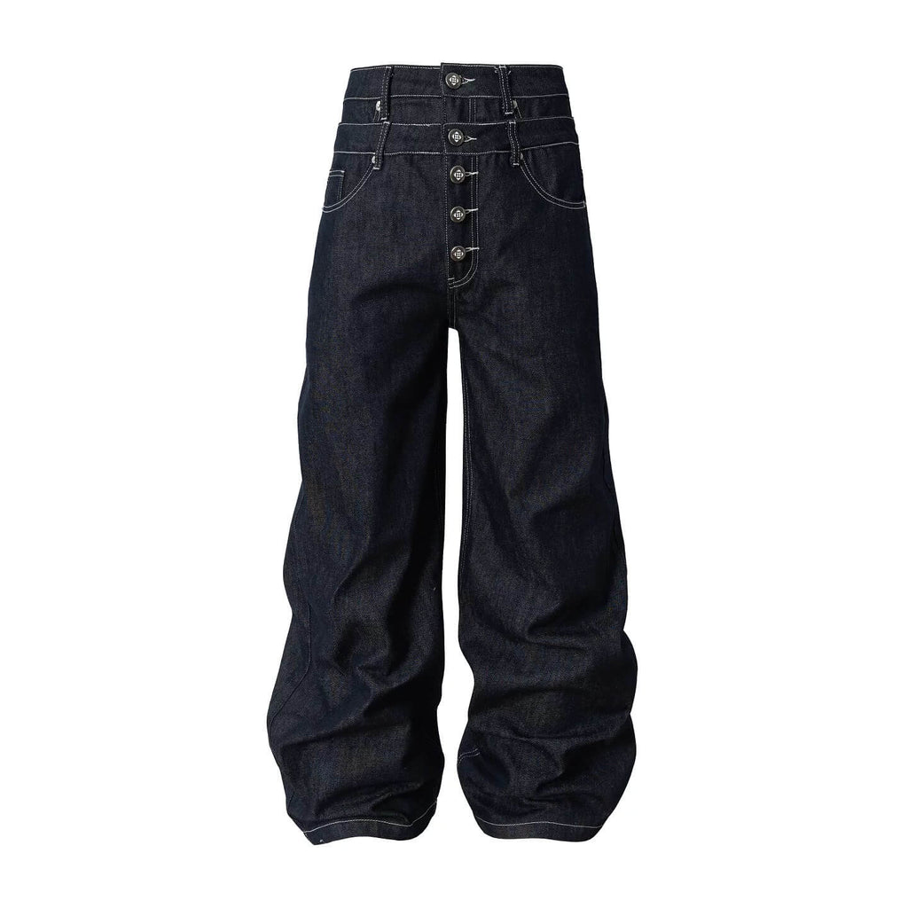 YADcrew Double Waist Buttoned Jeans