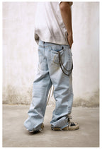 Remedy Back Pocket 3D Design Washed Hole Jeans