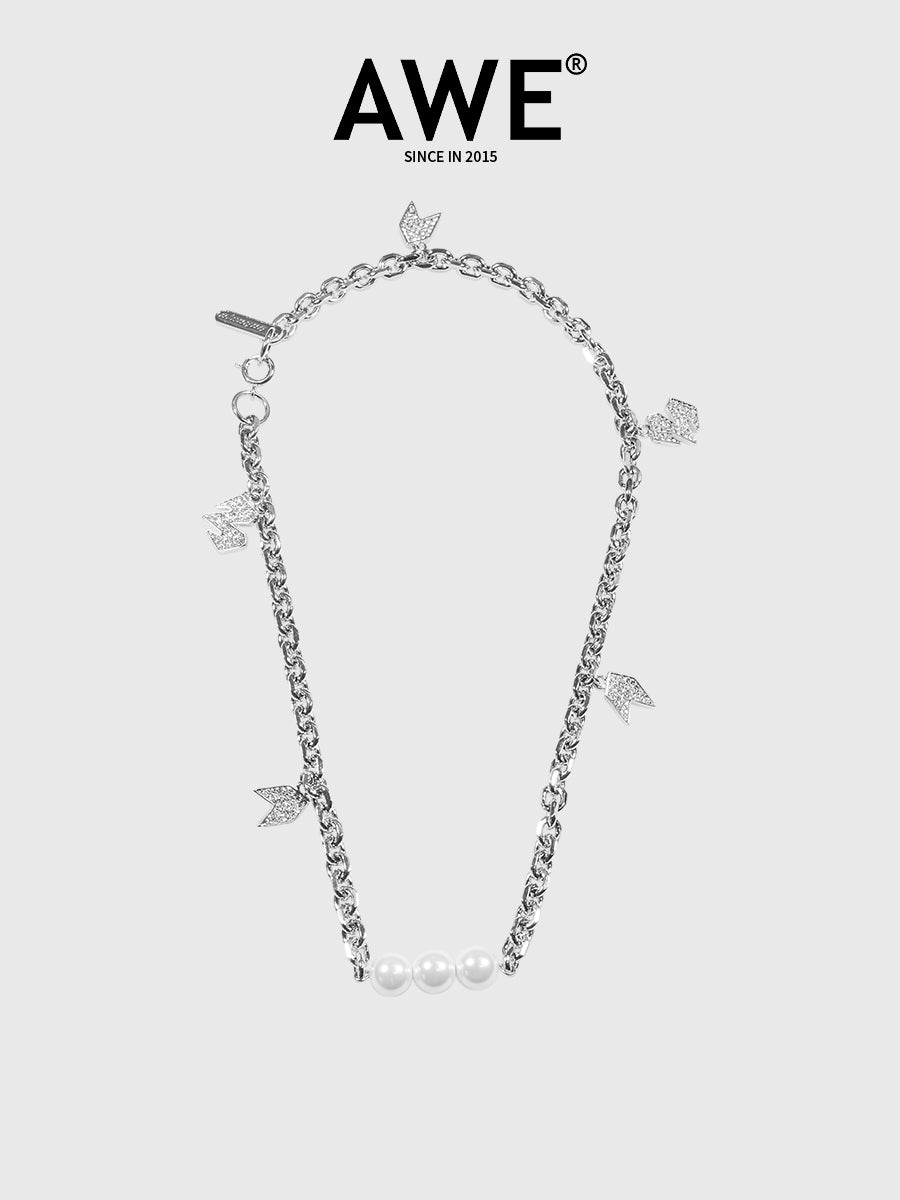 AWE Pearl & Charm Chain Necklace