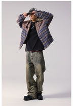 Remedy Gradient Plaid Quilted Lined Shirt Jacket