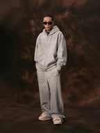 1807 Angel Print Aged Zip Up Hoodie