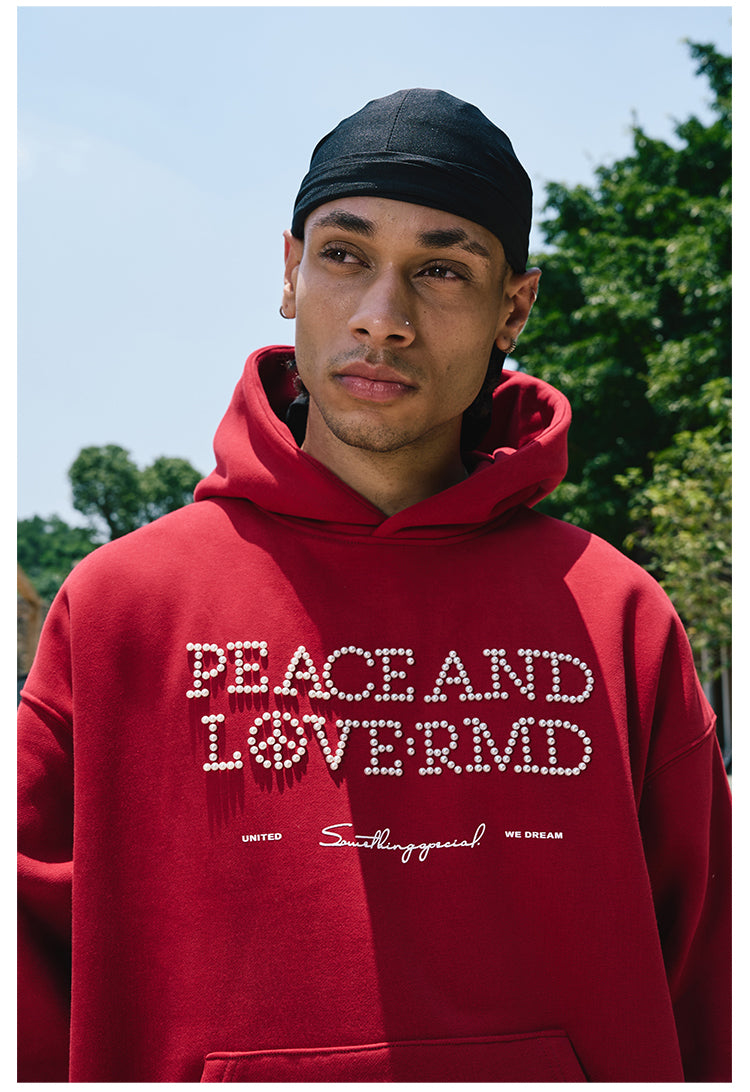 Remedy PEACE LOVE Pearl Embroidered Hoodie