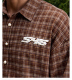 S45 Plaid Pearl Button Logo Long Sleeve Shirt