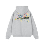 Achock Floral Embroidery Zipper Hoodie