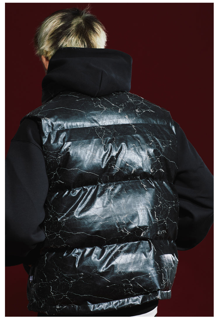Remedy Cracked Design Puffer Vest