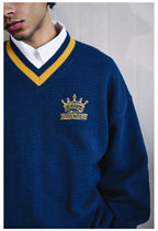 Remedy Embroidered V Neck Knit Sweater