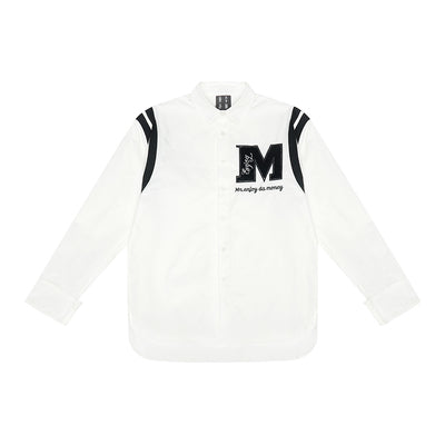 MEDM Lapel Striped Long Sleeves Shirt
