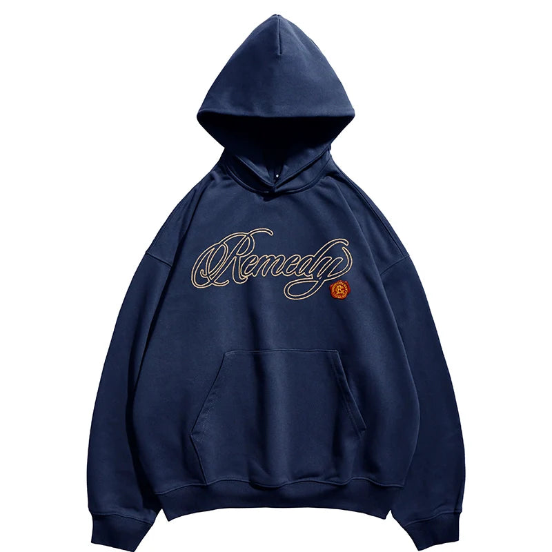 Remedy Metal Wax Seal 3D Logo Embroidered Hoodie