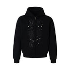 YADcrew Pearl Embroidery Zip Up Hoodie